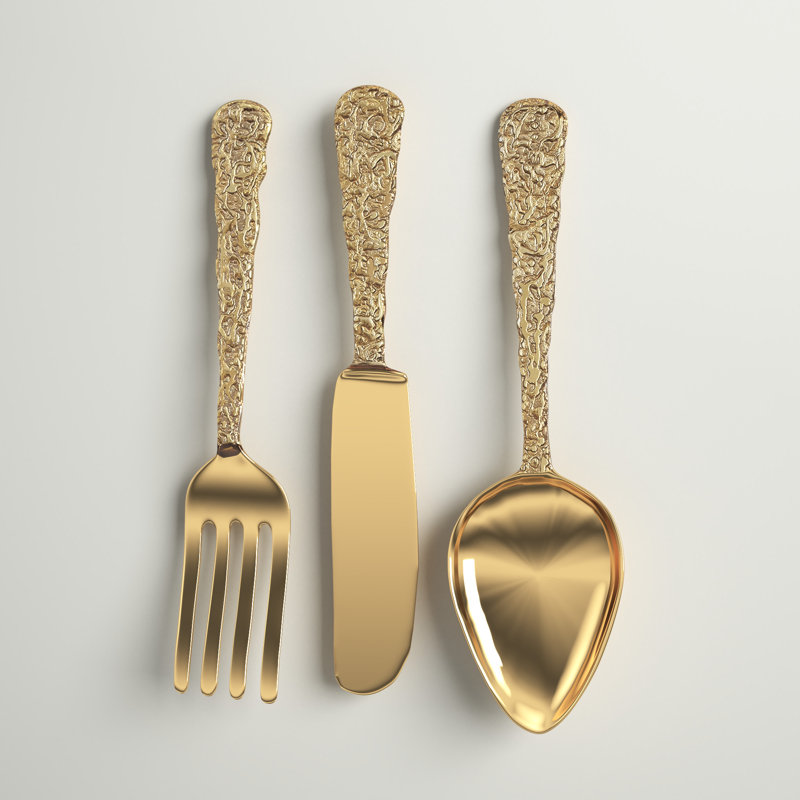 Glam Food & Beverage Wall Decor on Metal, Gold