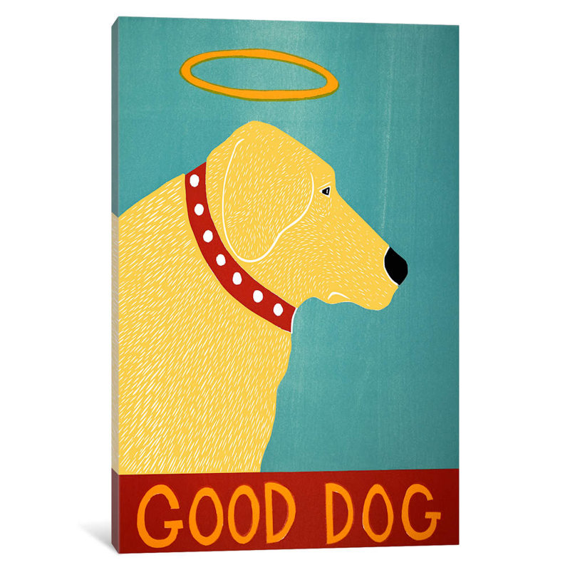 Good Dog Yellow by Stephen Huneck - Wrapped Canvas Painting, 66.04 cm H x 45.72 cm W x 1.91 cm D