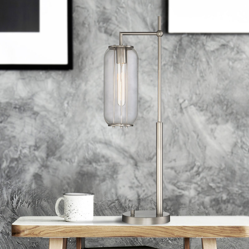 Sandefur Metal Arched Lamp, Brushed Nickel