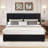Orwhin Bed Frame 4 Drawers Storage, Upholstered Bed Frame with Velvet Adjustable Headboard Queen Full King Size Platform Bed Wood Support-807684310-815720074