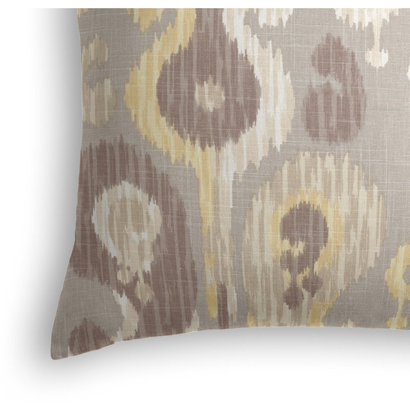Indian Summer Ikat Linen Reversible Throw Pillow, 16" x 16"