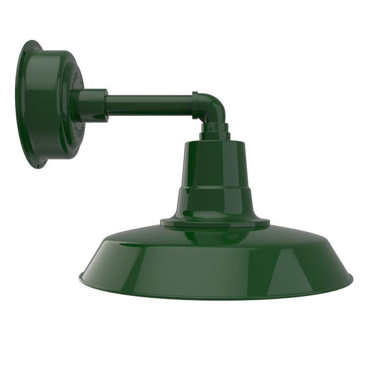 Luminaire de grange à intensité variable 1 lumière DEL Tamia, Vert rétro, H 10,58 po x l 14 po x P 26,75 po