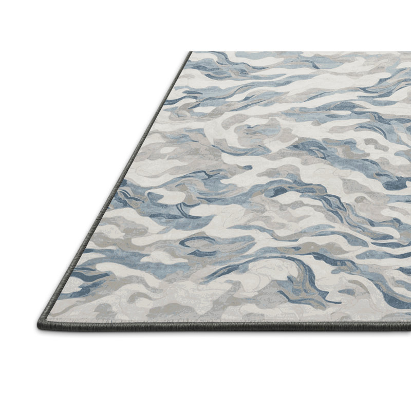Tapis gris soyeux et moelleux, Rond 3 pi