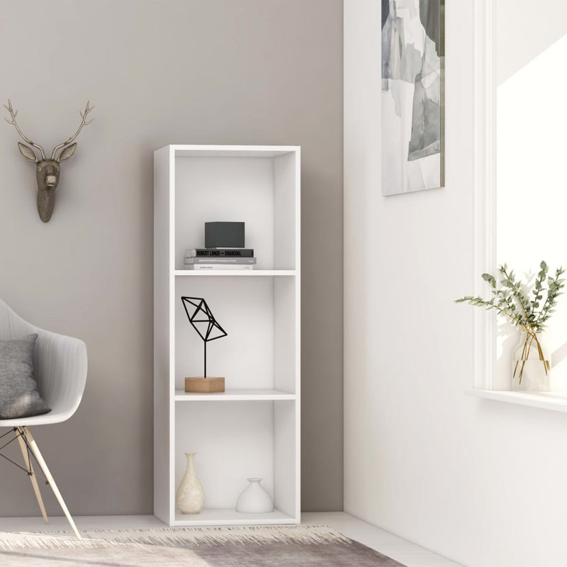 Bibliothèque en bois d'ingénierie, Blanc, (2 tablettes) H 30,1 po x l 15,7 po x P 11,8 po