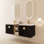 Armoire de salle de bain 60 po avec portes à fermeture en douceur et lavabo - Meuble-lavabo mural en châtaignier noir 60 po Fonction et couleur-1619699512