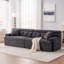 4-Seater Sectional Sofa With Wood Grain Chenille Fabric With 2 Pillows-1623001274