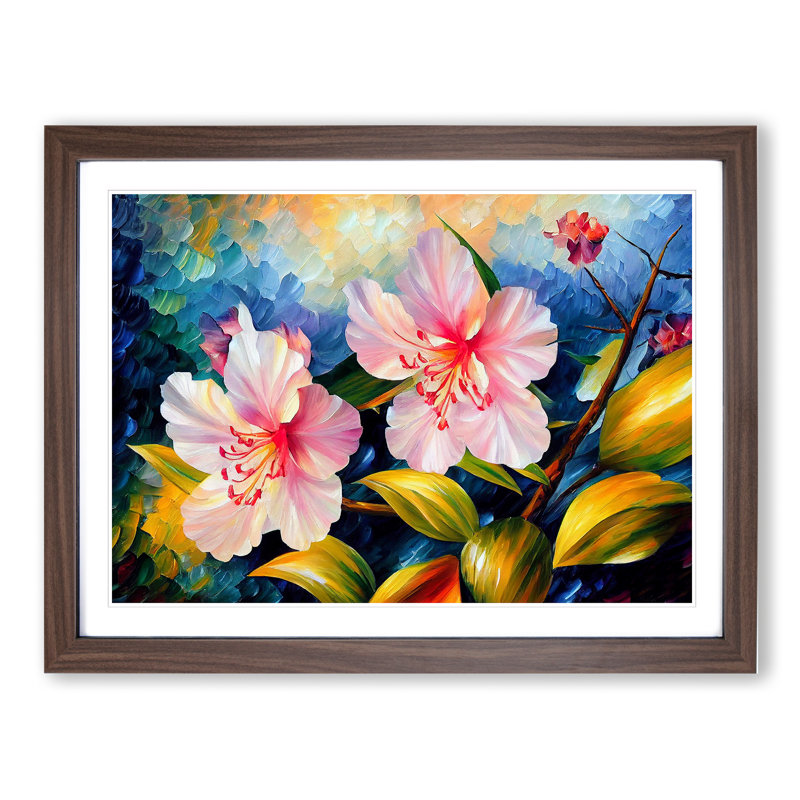Rhododendron Flower Vol.2 Abstract - Single Picture Frame Print, 46cm H x 64cm W x 2cm D, Walnut Framed