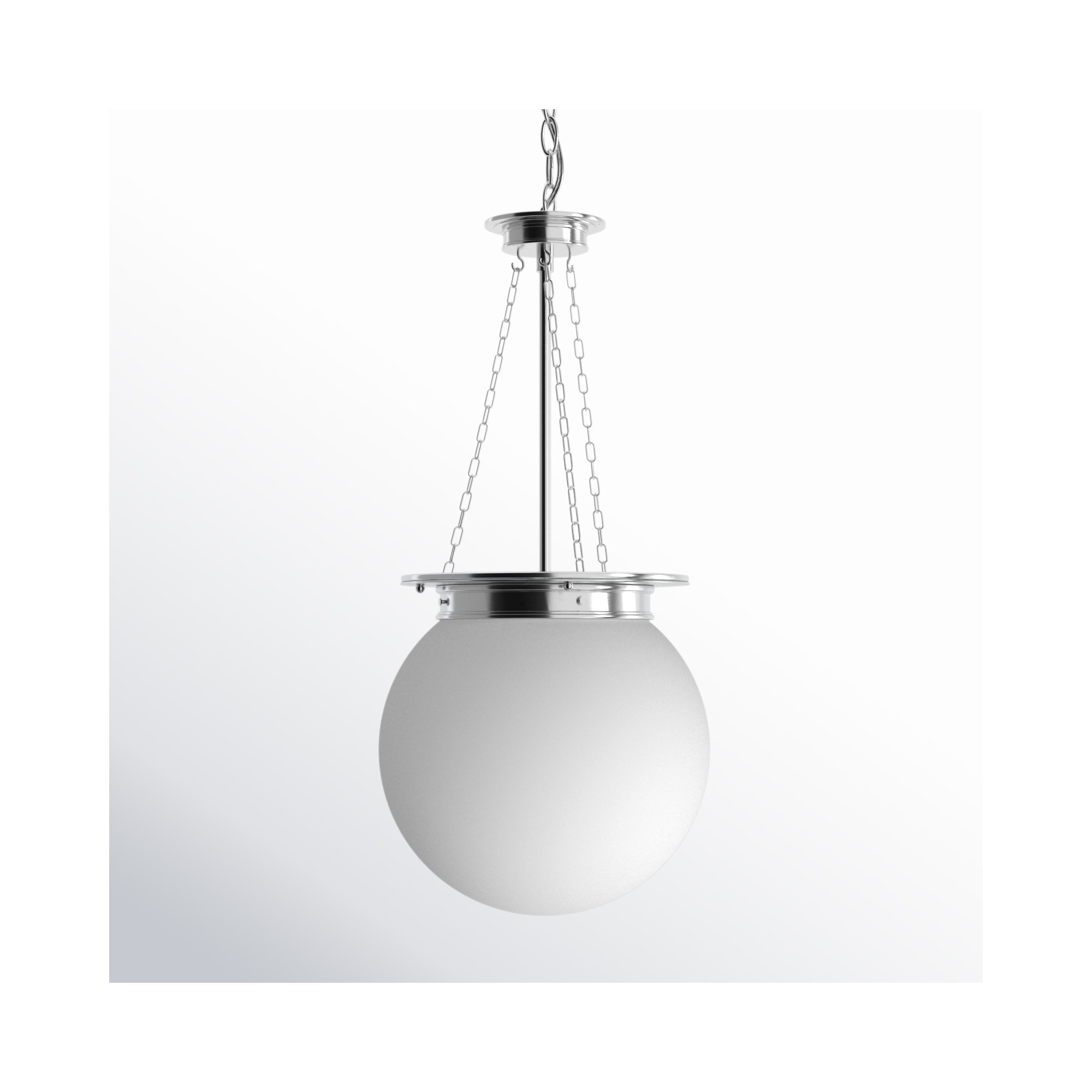 Chachi 3-Light Sphere Globe Pendant, Polished Nickel
