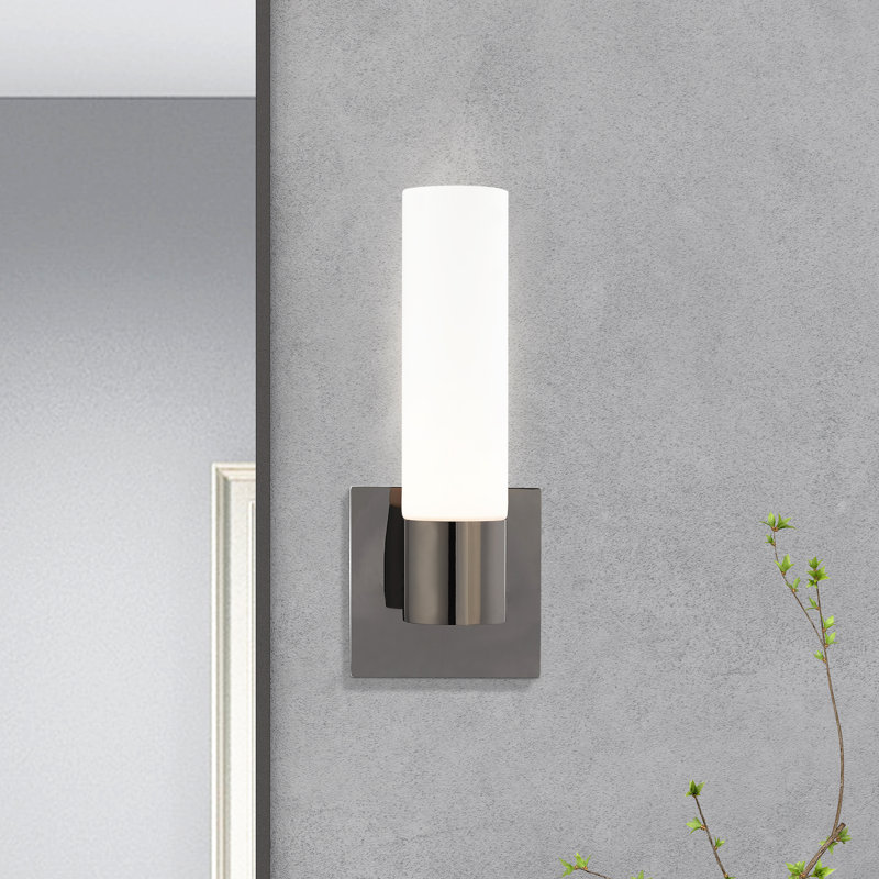 Fulton Steel Armed Sconce, Black Chrome