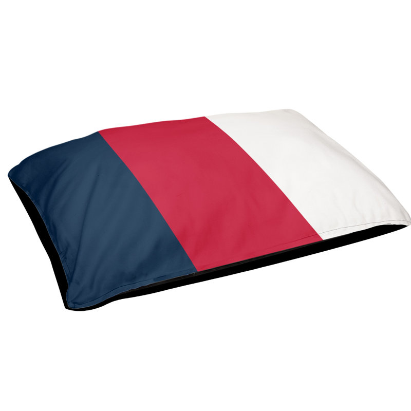 Coussin New York Bronx, Grand (l 50 po x P 40 po x H 7 po), Bleu / rouge / blanc