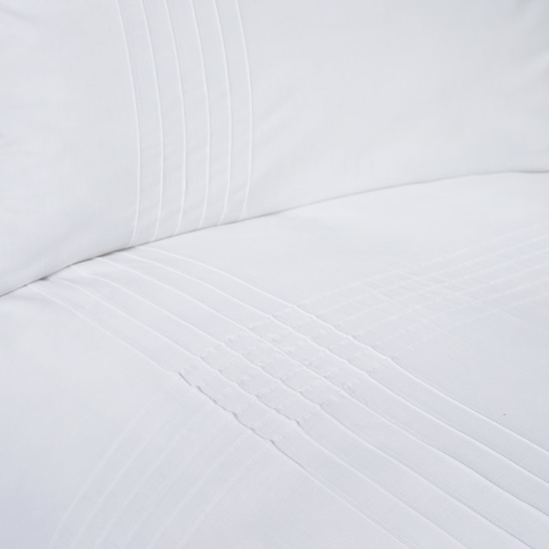 Alongi Polyester Solid Colour Duvet Cover Set with Pillowcases, White, Single - 1 Standard Pillowcase