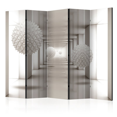 225cm W x 172cm H 5 - Panel Wood Folding Room Divider