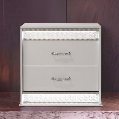 Lashell 2-Drawer Nightstand with LED Lighting