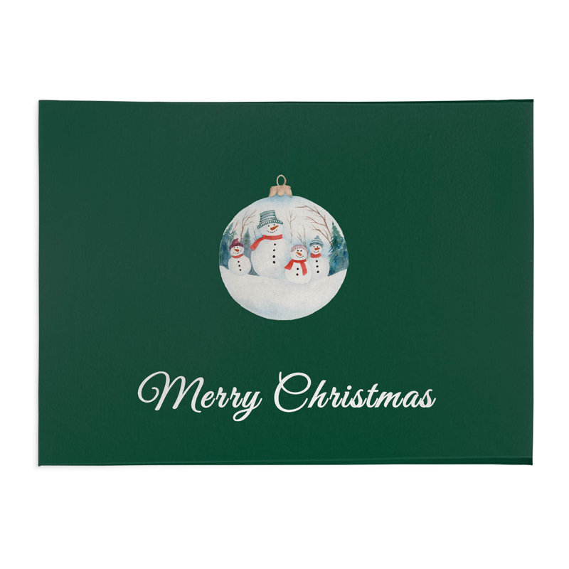 Paillasson antidérapant Merry Christmas, Evergreen, L 24 po x L 36 po
