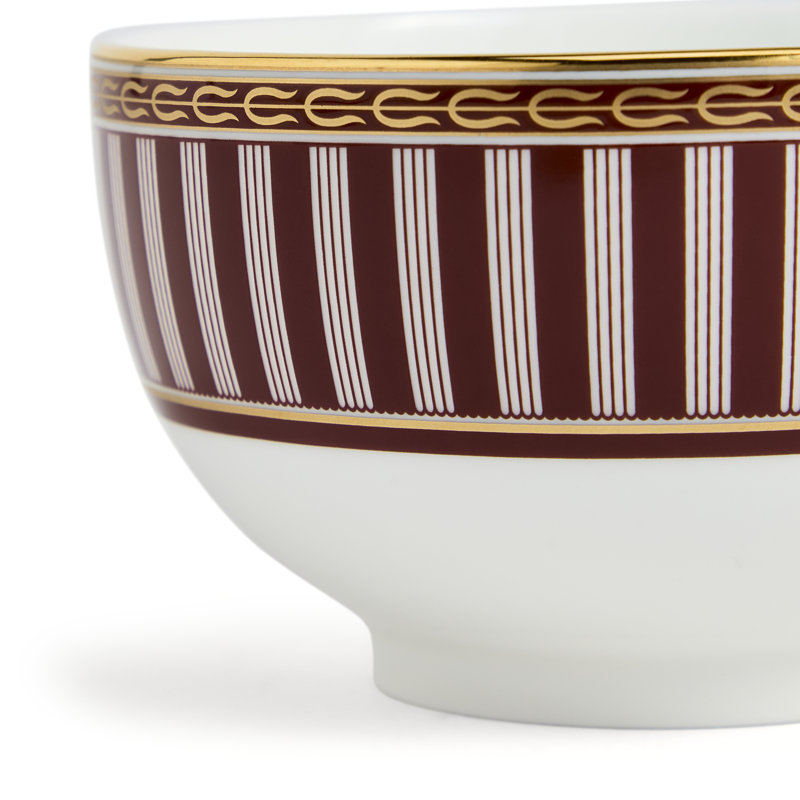 Red Splendour Bone China Rice Bowl