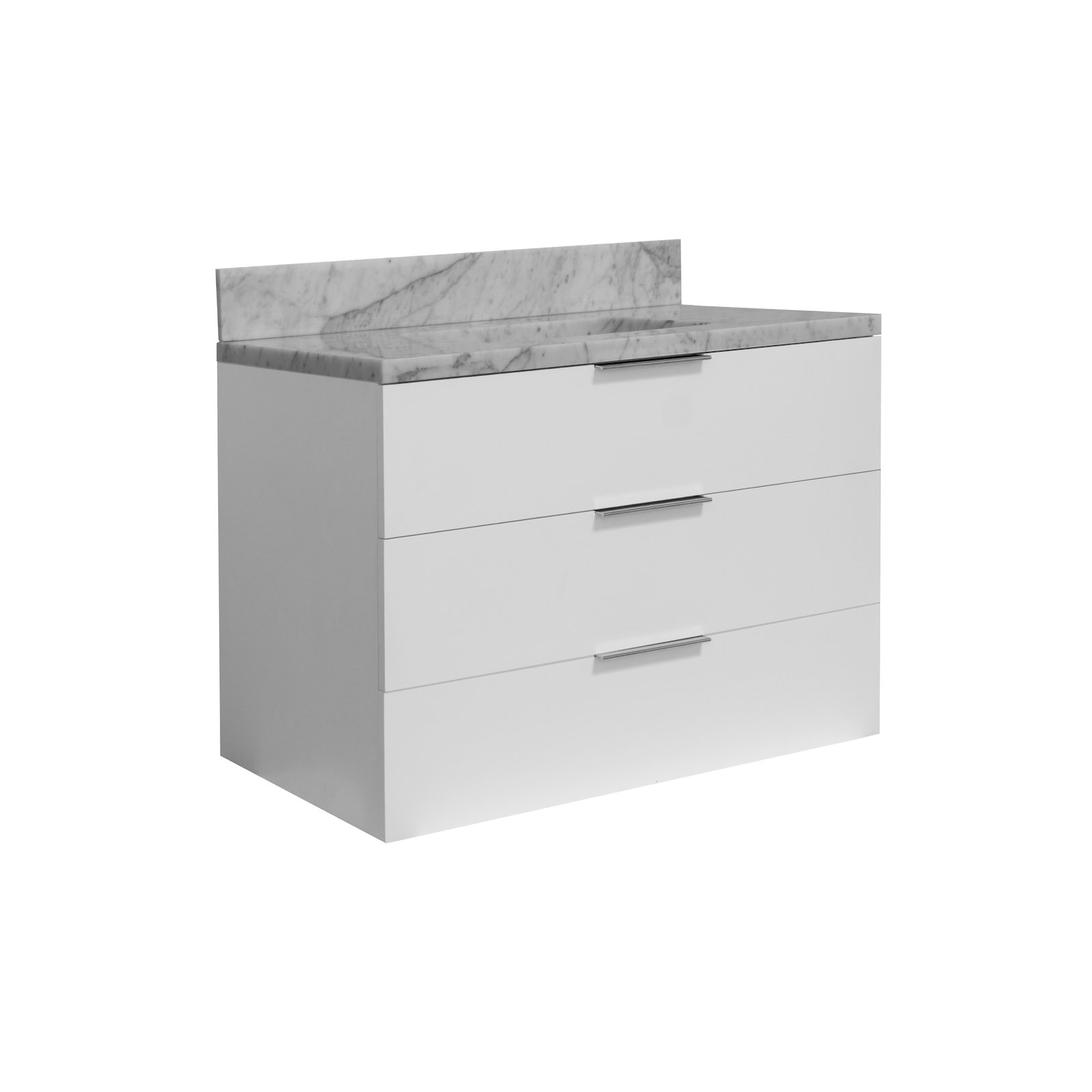 Mitchell 36'' Single Bathroom Vanity, Carrara Marble, White