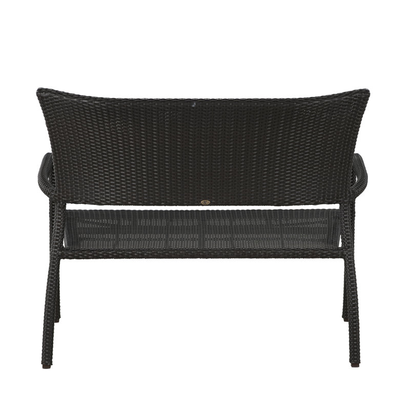 Skye Wicker Garden Bench, Skye #2 Black Walnut