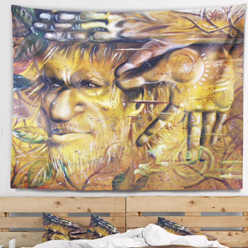 Abstract Polyester Tapestry, 32" H x 39" W