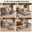 Canapé-lit convertible 4 en 1 sans os, canapé-lit futon deux places en velours côtelé avec coussin supérieur amovible, poignée de traction et poche latérale pour chambre, salon et petits espaces-936633673-936633677