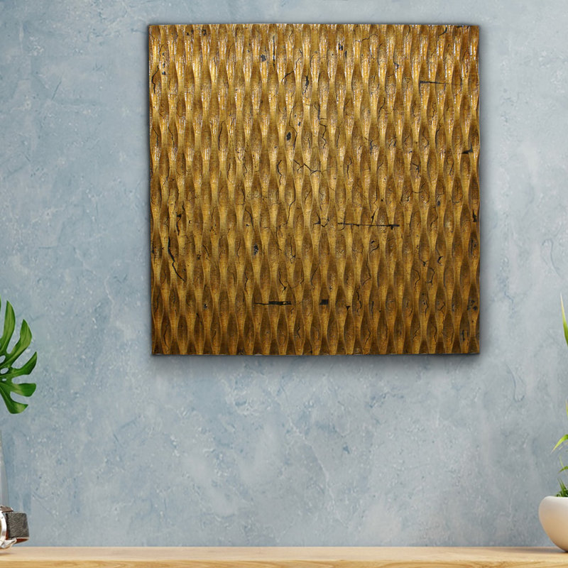 Raw Wood Look Square Wall Art, Brown, 36" H x 36" W x 1" D