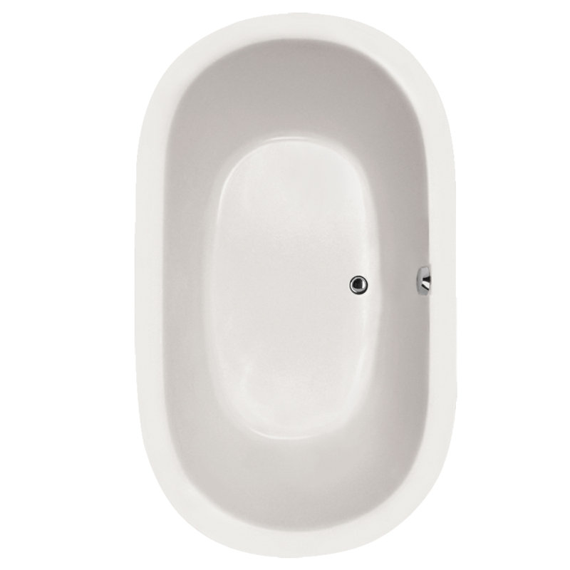 Lorraine 74'' x 44'' Soaking Acrylic Bathtub, Almond, Polished Chrome