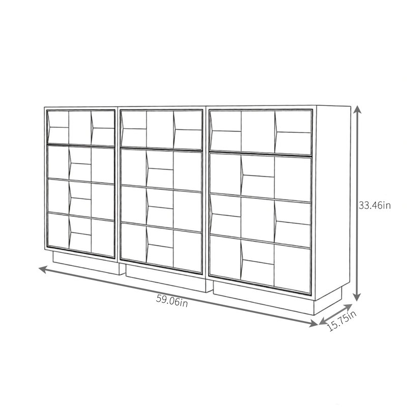 Multi-Functional Large-Capacity Sideboard, 33.46" H x 59.06" W x 15.75" D