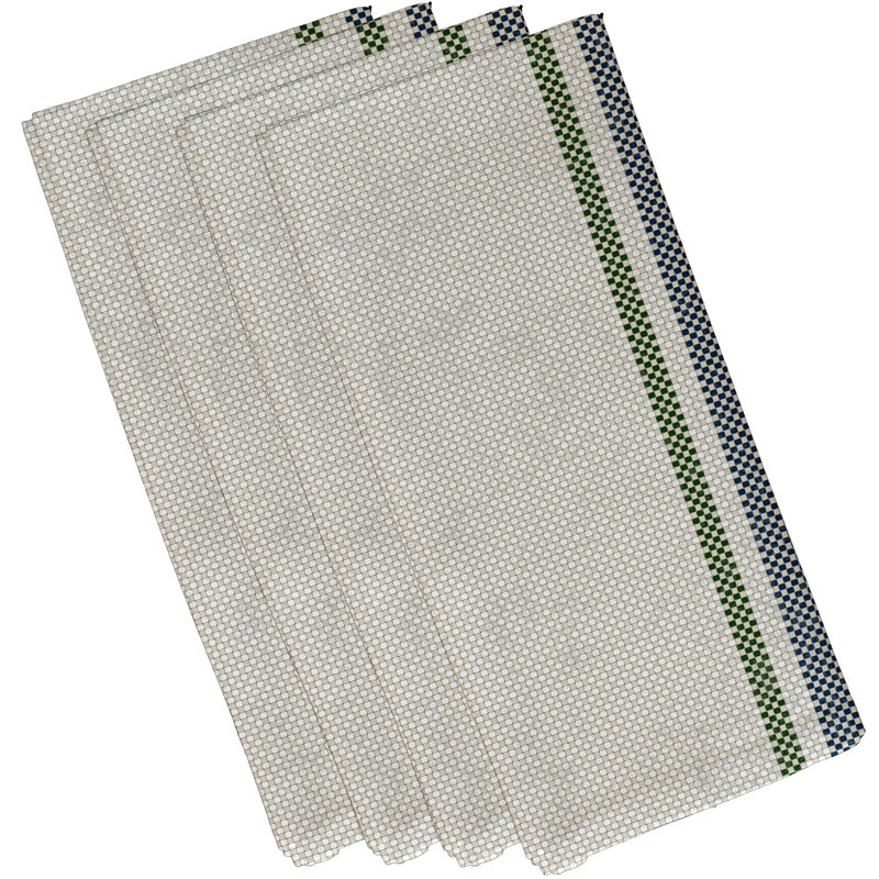 Jayapura Polyester Geometric Square Napkin, Navy Blue