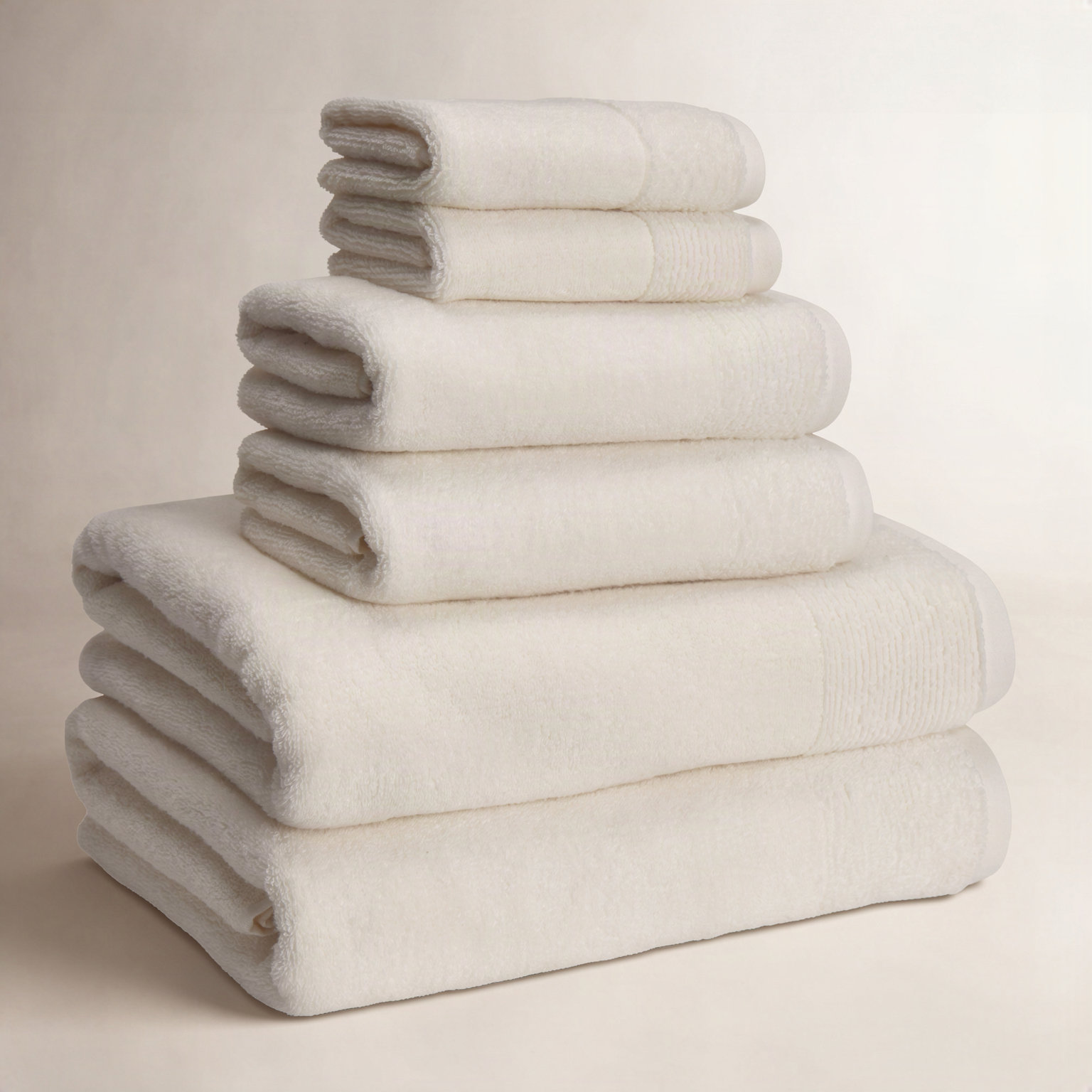 Maven 6-Piece Cotton Towel Set, Ivory Tusk