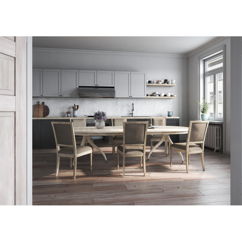 Solar Oval Solid Wood Dining Table, Bleached Walnut