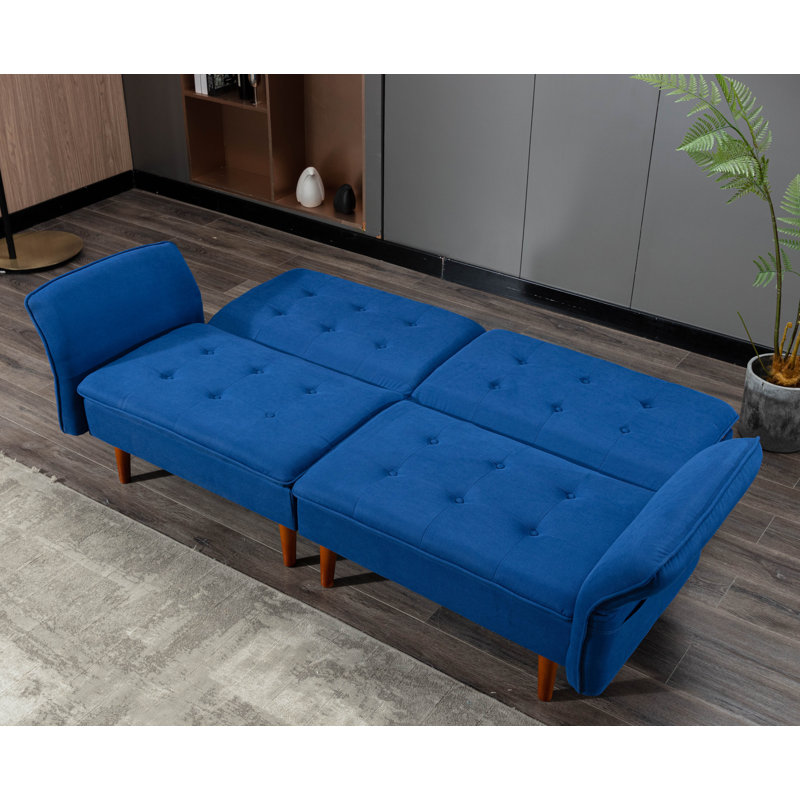 Canapé-lit 87,8 po, 100 % polyester bleu