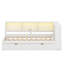 Structure de lit de jour multifonctionnelle avec tablettes intégrées, tiroirs et connectivité USB-233559064