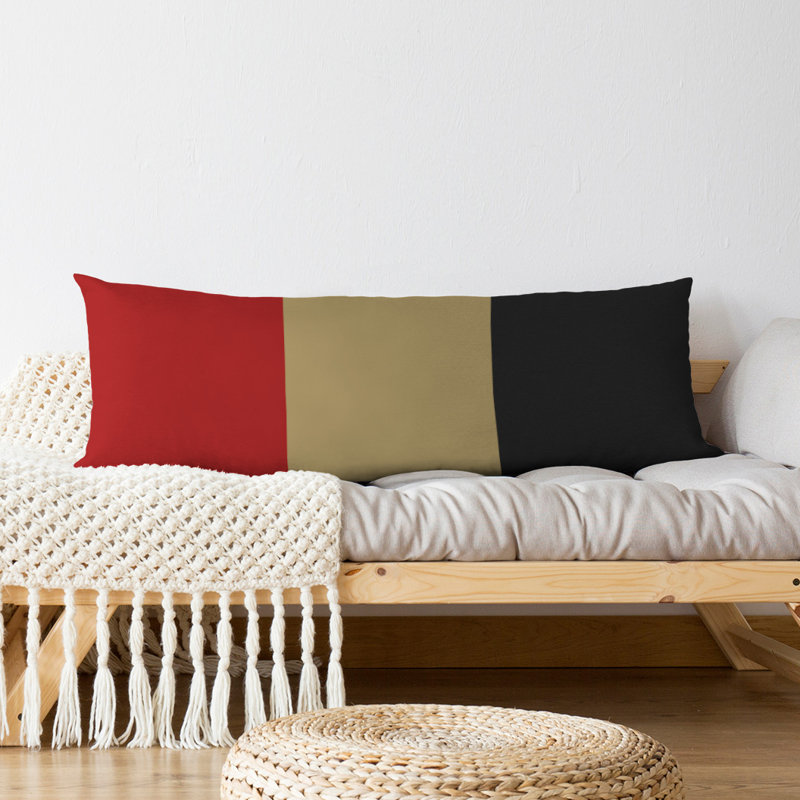 Polyester Medium Pillow, San Francisco Football, Black Side and Gold Mid