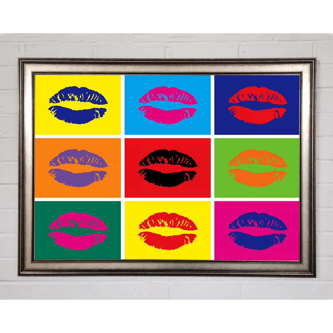 Lippen Pop Art - Einzelne Bilderrahmen Kunstdrucke