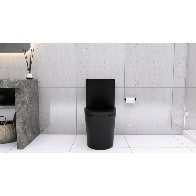 Matte Black Elongated Toilet, 1.1/1.6 Dual Flush, Powerful Flushing For Use Porcelain, Comfort Design, Matte Black