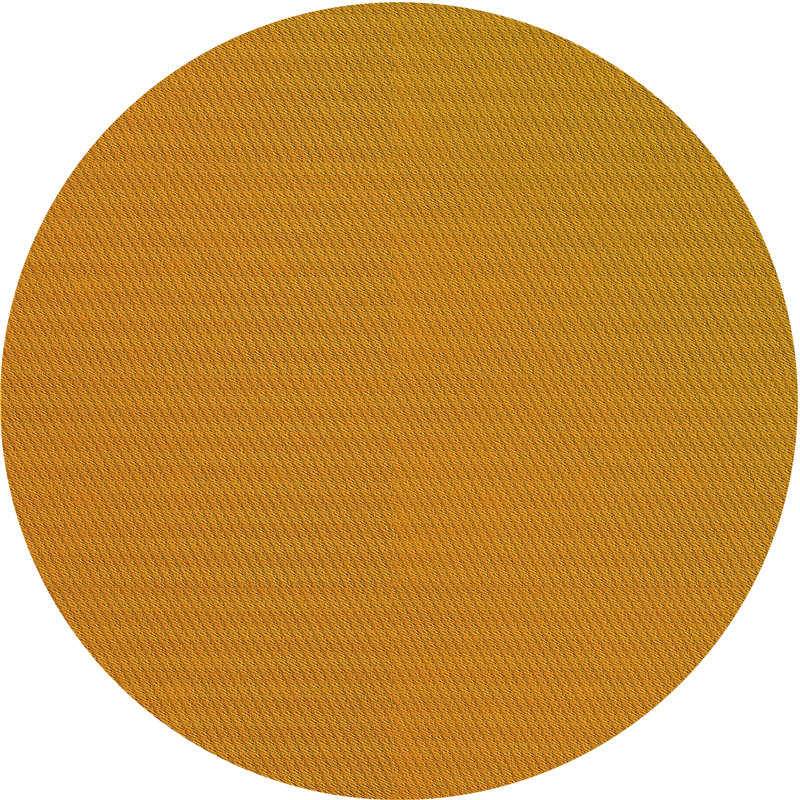 Tapis jaune en laine, Rond 3 pi