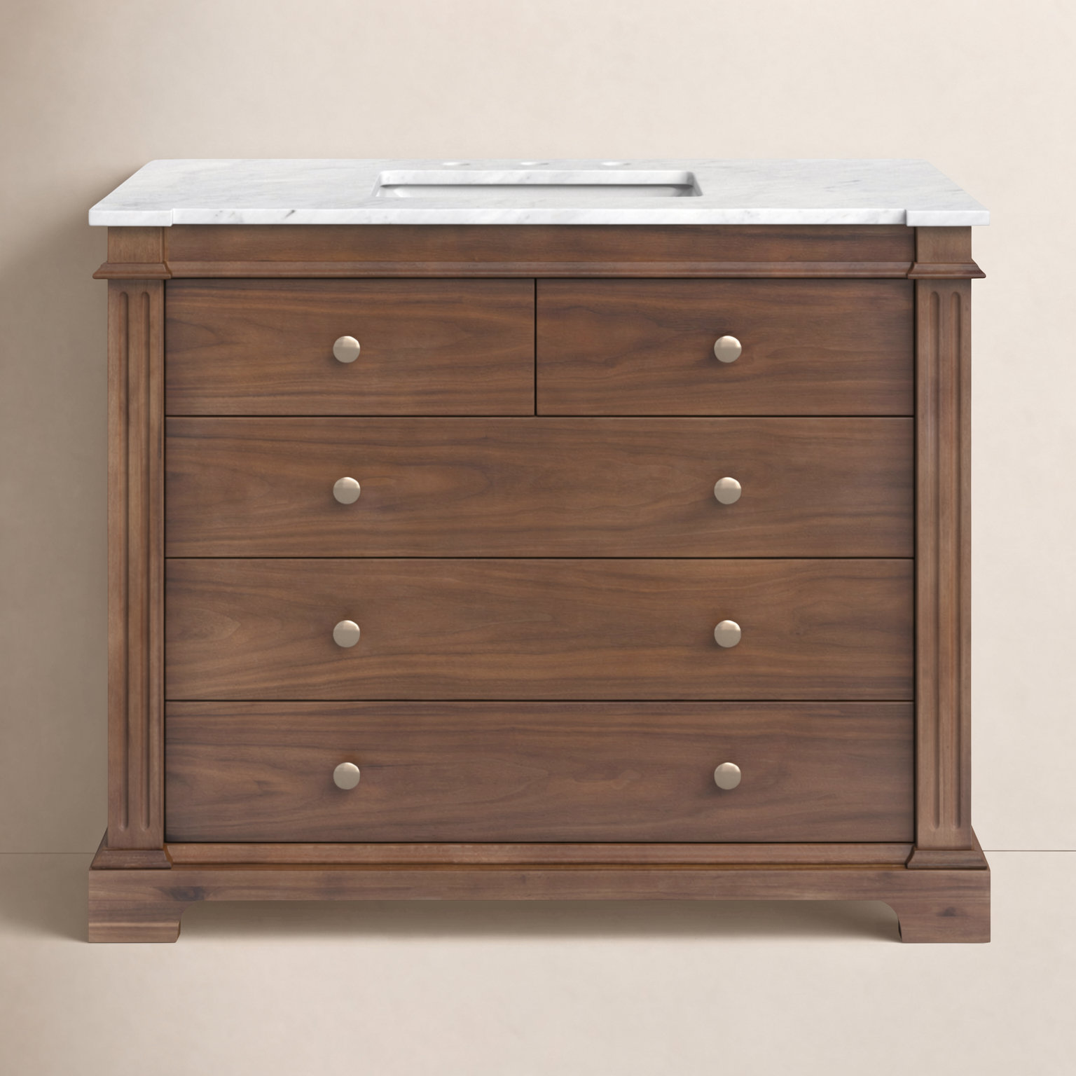 Garza 42" Acacia Single Bathroom Vanity, Walnut Brown