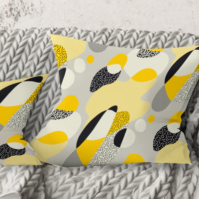 Coussin décoratif à motif abstrait V, motif abstrait rétro V