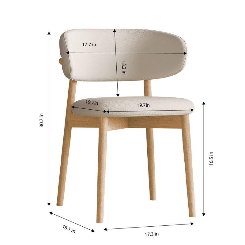 Solid Wood Dining Chair Set 2 Piece