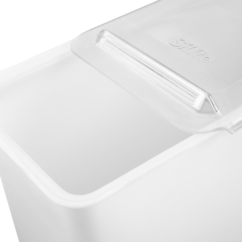White BPA-Free Plastic Food Storage Jar with Metallic Lid