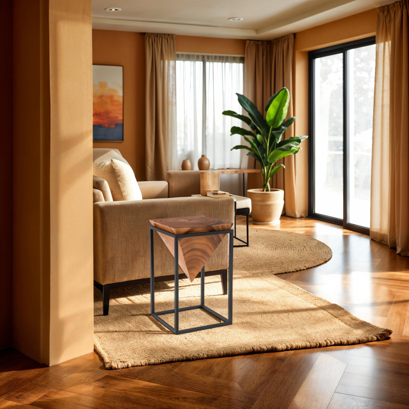 Inverted Pyramid Side Table, Natural