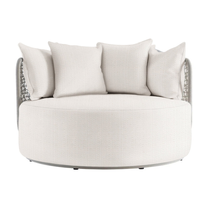 Capella Outdoor Metal Patio Daybed, White Sunbrella 6063-000