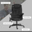Fauteuil de bureau de direction avec velours et massage à haut dossier vibrant, noir-133587077-133587078