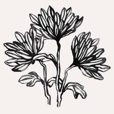 Gestural Blooms I 1 Piece Wrapped Canvas Wall Art