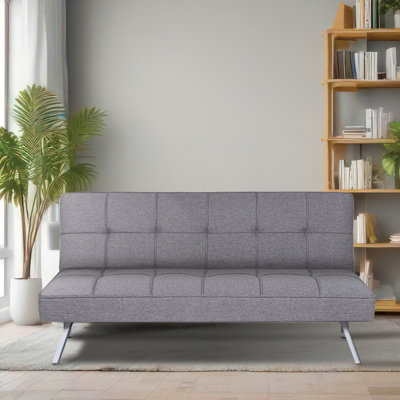Futon convertible en tissu avec lin Harvyn 66,14 po
