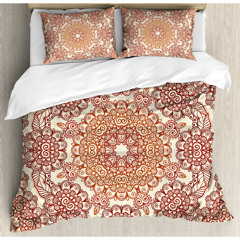 Eclectic Polyester Floral Duvet Cover, Queen
