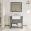 Meuble-lavabo double 36 po gris avec miroir