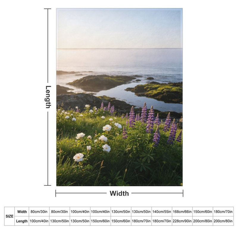 Jeté en flanelle Coastal Landscape Luxury, 40 po x 50 po