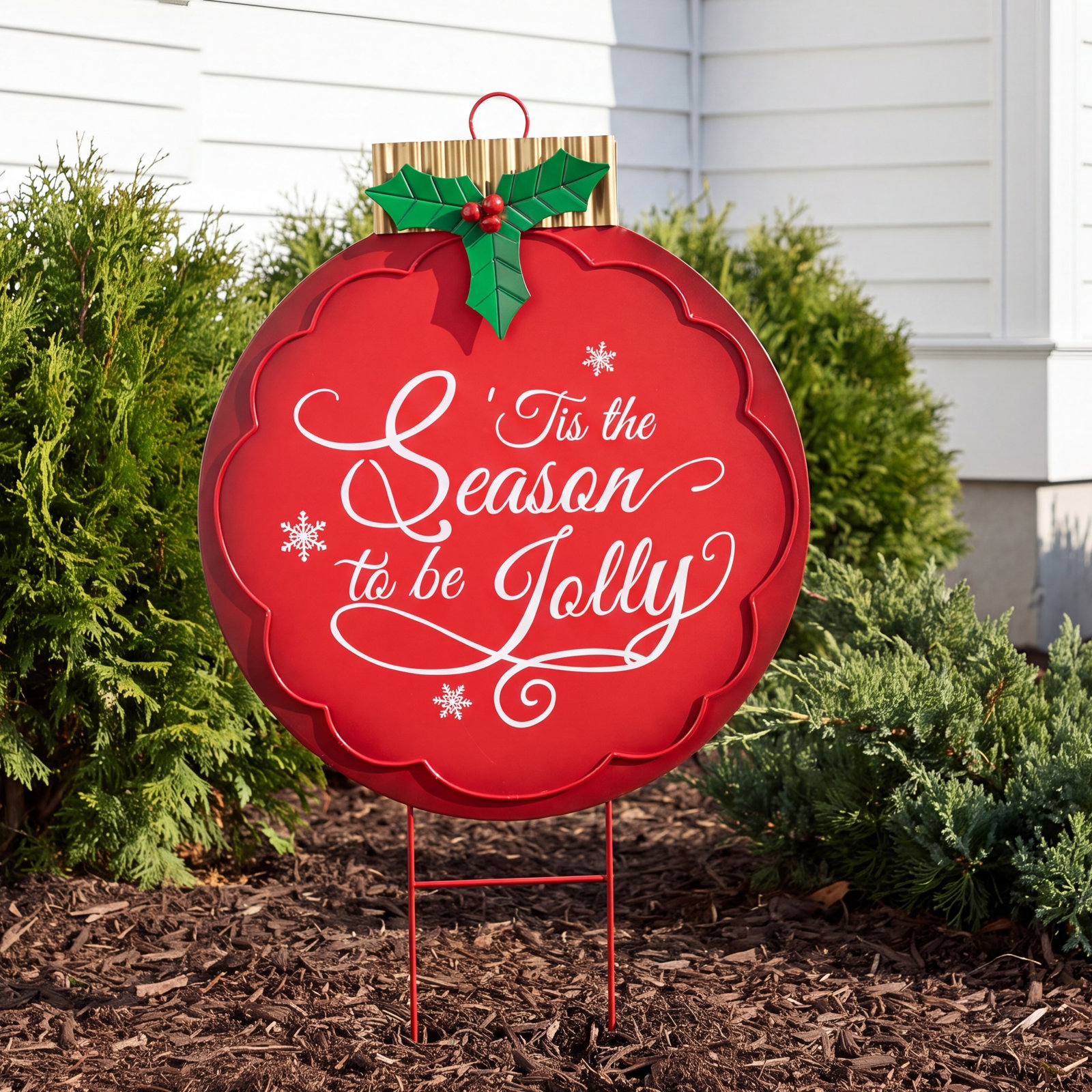 Large Metal Christmas Ornament Yard Stake