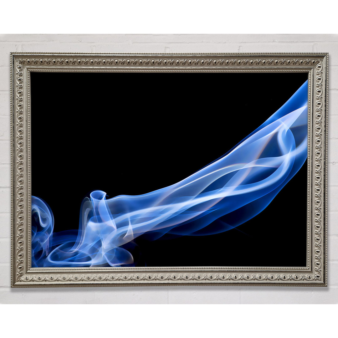 Blue Smoke On Silver Gerahmter Druck