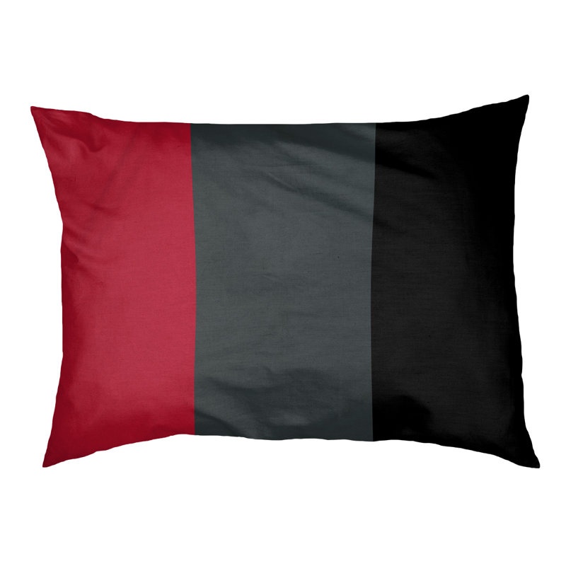 Oreiller rectangulaire New York, Petit (L 18 po x l 28 po), Rouge / gris acier / noir